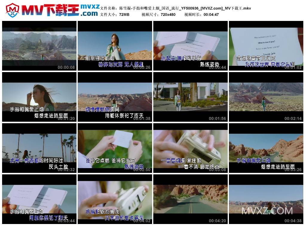 陈雪凝-手指和嘴爱上烟_国语_流行_YF500936